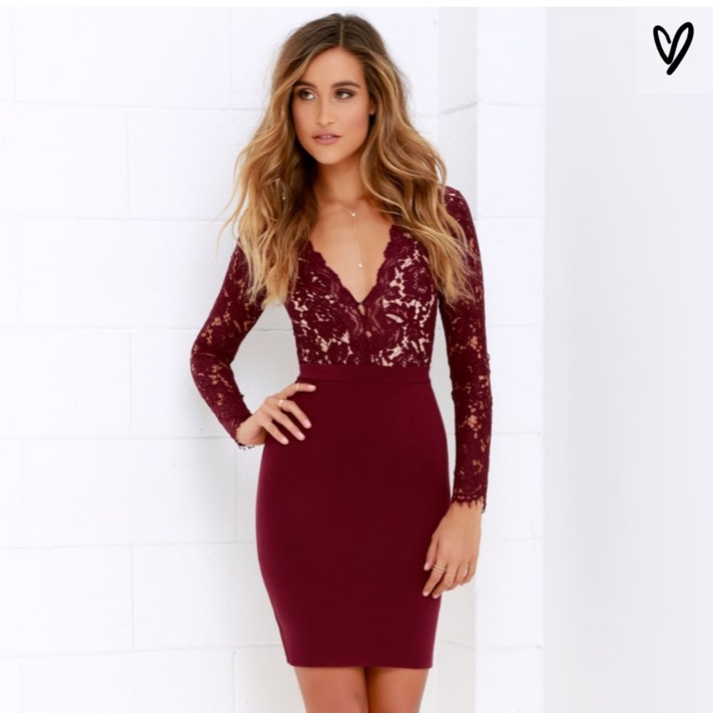 Lulus maroon dress Large